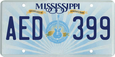 MS license plate AED399