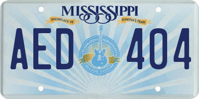 MS license plate AED404