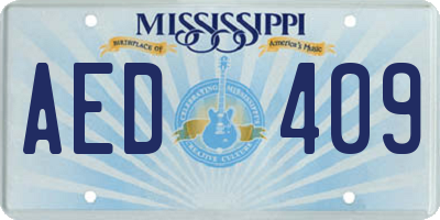 MS license plate AED409