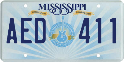 MS license plate AED411