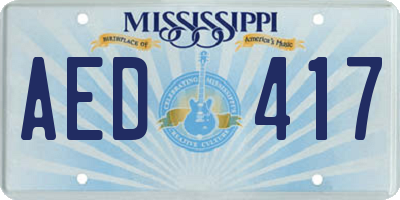 MS license plate AED417