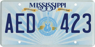 MS license plate AED423