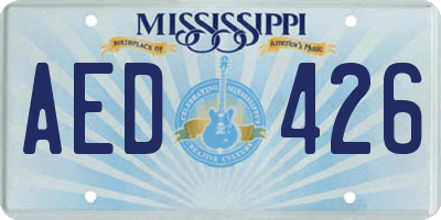 MS license plate AED426