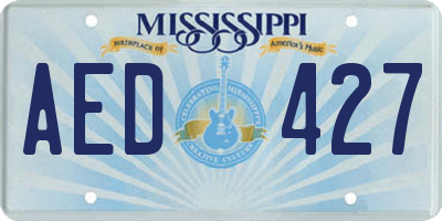 MS license plate AED427