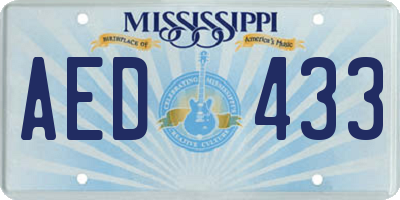 MS license plate AED433