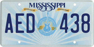 MS license plate AED438