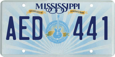 MS license plate AED441