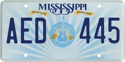 MS license plate AED445