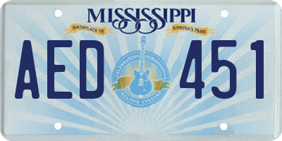 MS license plate AED451