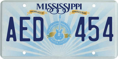 MS license plate AED454