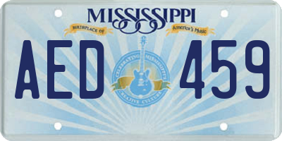 MS license plate AED459