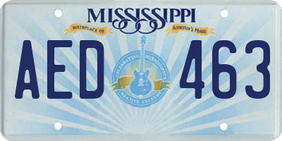 MS license plate AED463