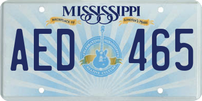 MS license plate AED465