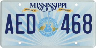 MS license plate AED468