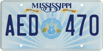 MS license plate AED470