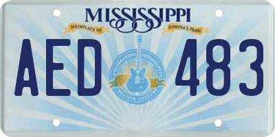 MS license plate AED483