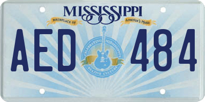 MS license plate AED484