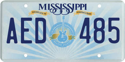 MS license plate AED485