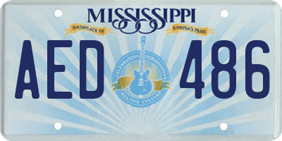 MS license plate AED486