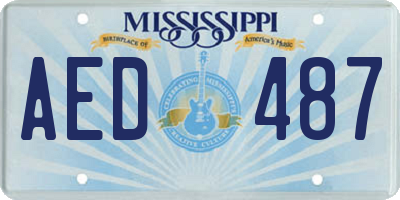 MS license plate AED487