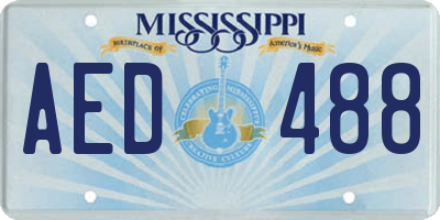 MS license plate AED488