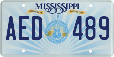 MS license plate AED489