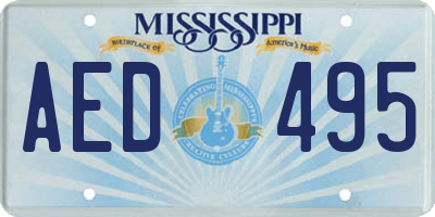 MS license plate AED495