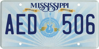 MS license plate AED506