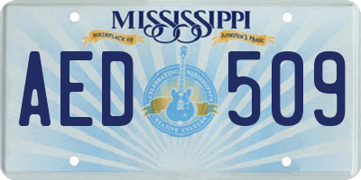 MS license plate AED509