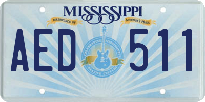 MS license plate AED511