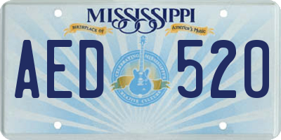 MS license plate AED520