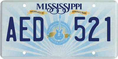 MS license plate AED521