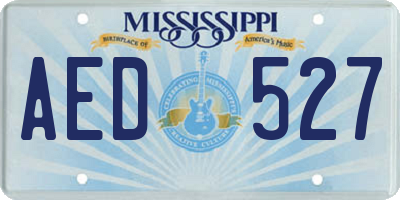 MS license plate AED527