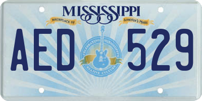 MS license plate AED529