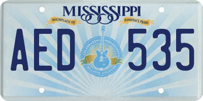 MS license plate AED535