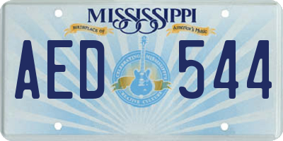 MS license plate AED544