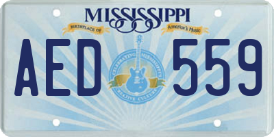 MS license plate AED559