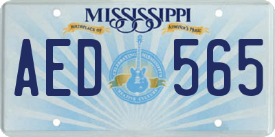 MS license plate AED565