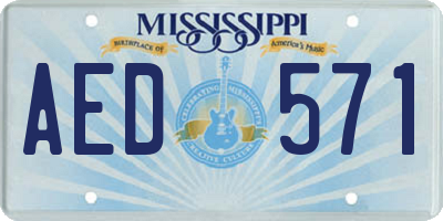 MS license plate AED571