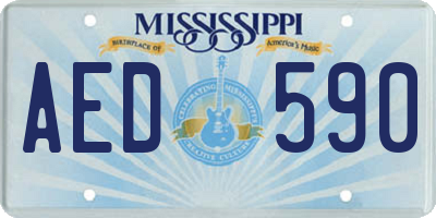 MS license plate AED590