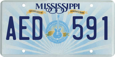 MS license plate AED591