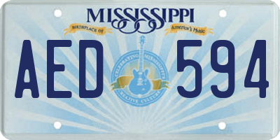 MS license plate AED594