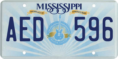 MS license plate AED596