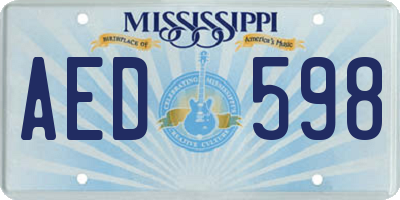 MS license plate AED598