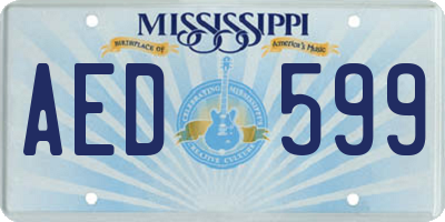 MS license plate AED599