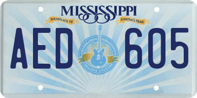 MS license plate AED605