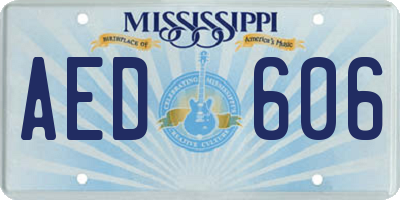 MS license plate AED606