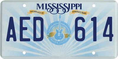 MS license plate AED614