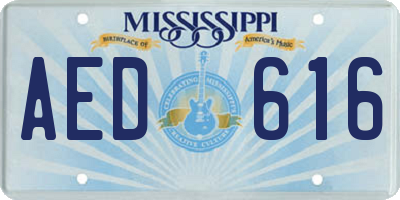 MS license plate AED616