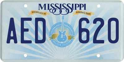 MS license plate AED620